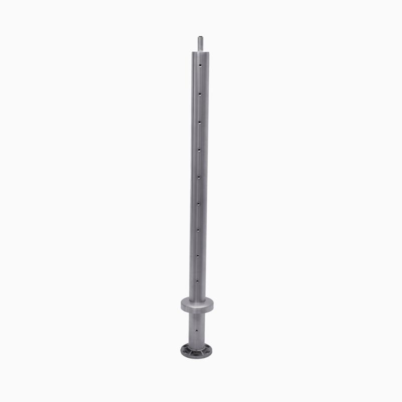 Stainless Standard Round End Post 2" 3.0mm for Flat Handrail Satin with 11 RHT holes